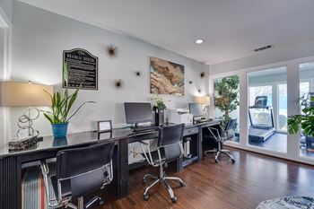 Stylish chair with potted plant
